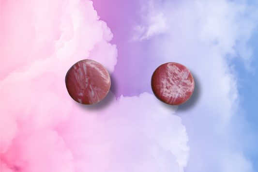 Pink and White Circle Studs
