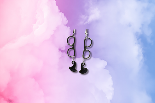 Glasses with Matt Black Witches Hats