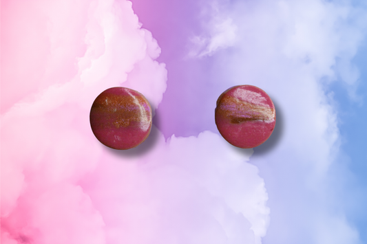 Pink and Gold Circle Studs
