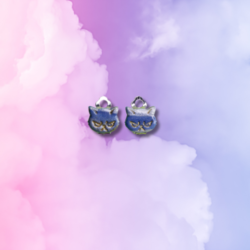 Blue and Silver Grumpy Cat Clip-On