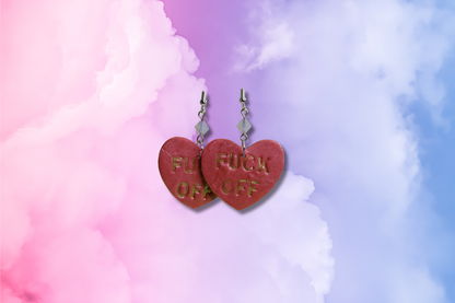 Pink LOVE Front and FUCK OFF Back with Frosted Pink Swarovski