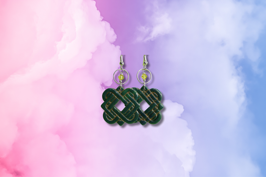 Celtic Knot with Yellow Swarovski Earrings