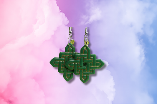 Large Celtic Knot with Yellow Swarovski Earrings