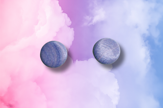 Blue/Pink Swirl Circle Studs