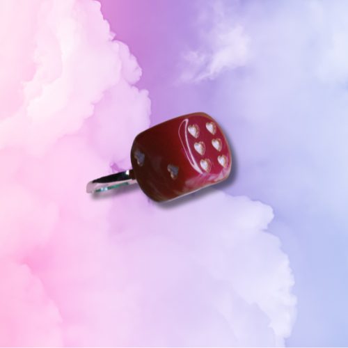 Red Heart Dice Ring