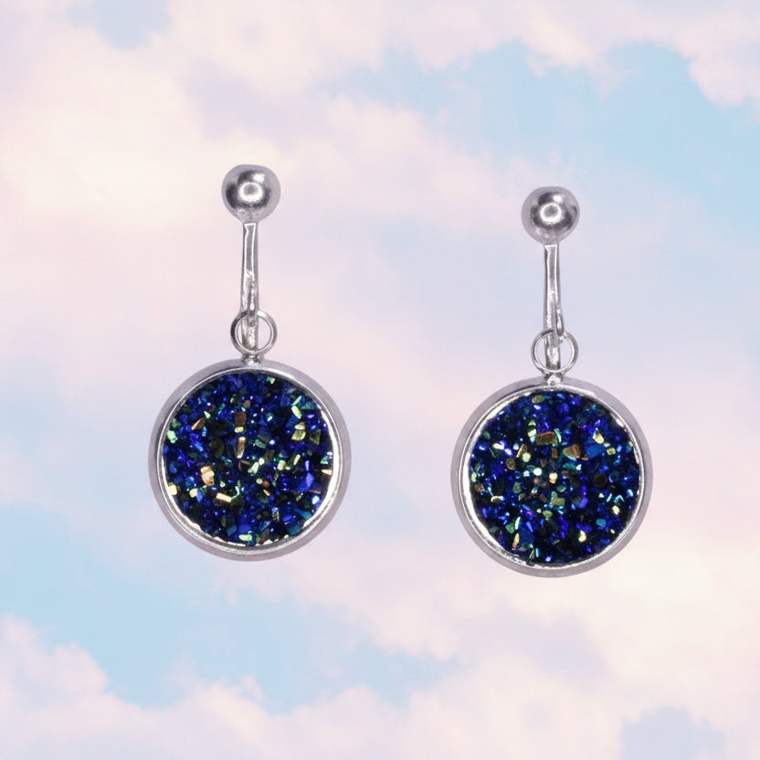 Blue Crystal Clip-On