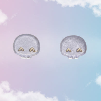 Silver Happy Skull Clip-On