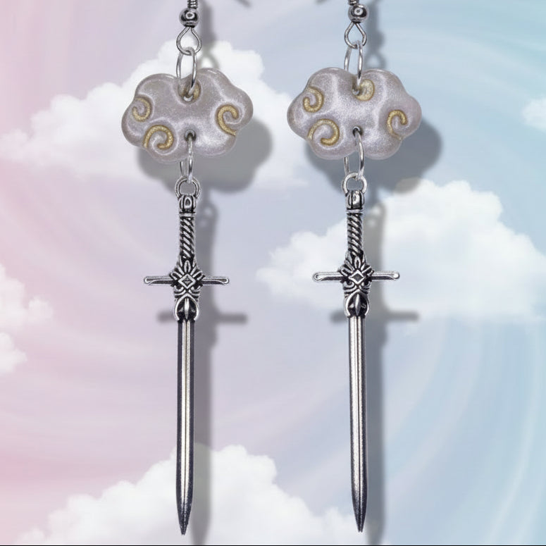 Dragon Cloud Sword Earrings