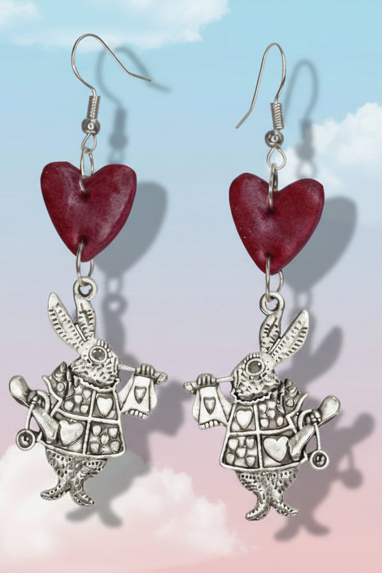 Large White Rabbit Earrings