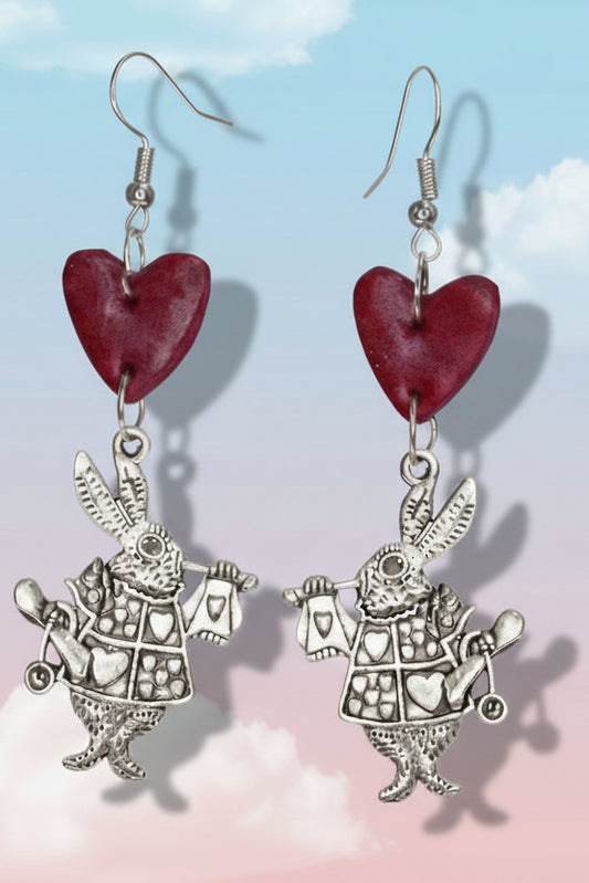 Large White Rabbit Earrings