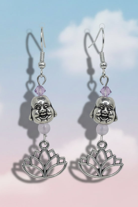 Buddha and Lotus Earrings