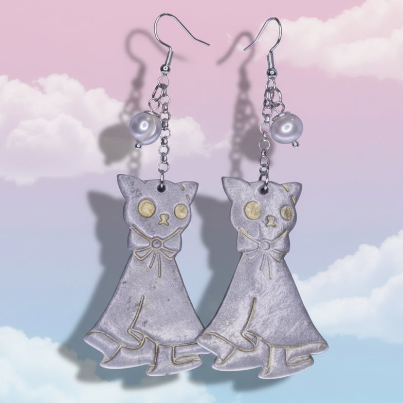 Cat Ghost Earrings