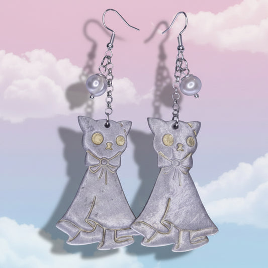 Cat Ghost Earrings