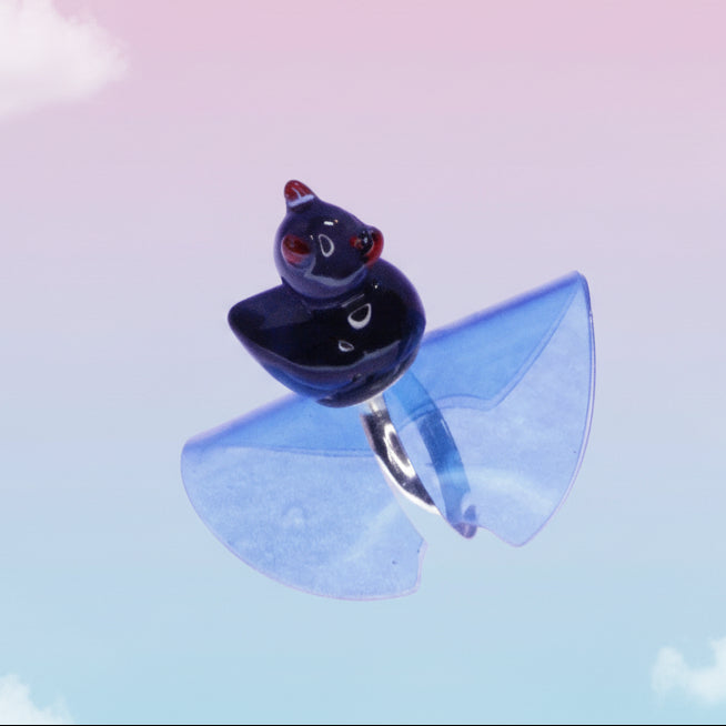 Black Devil Duck Ring