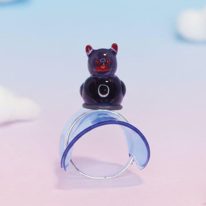 Black Devil Duck Ring