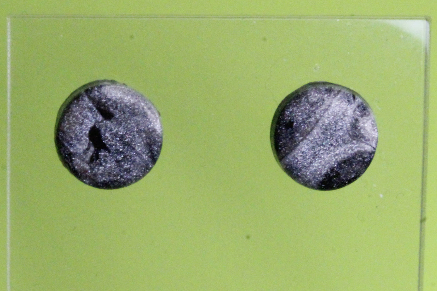 Black and Silver Circle Studs