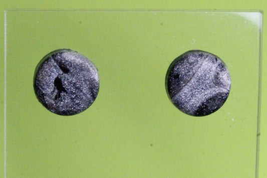 Black and Silver Circle Studs