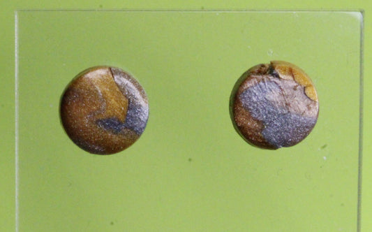 Bronze and Silver Circle Studs