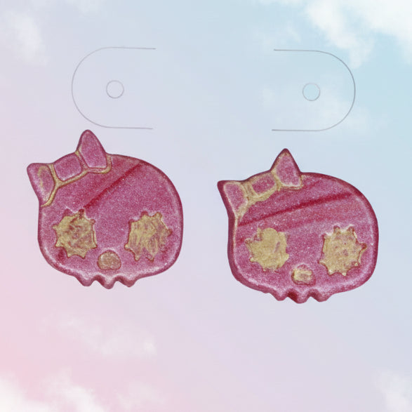 Pink Girl Skull Studs