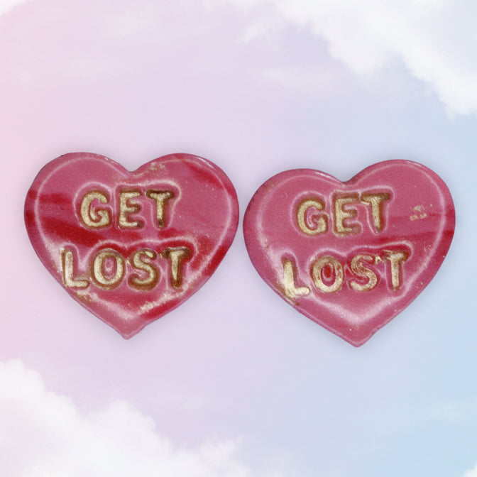 Pink GET LOST Studs